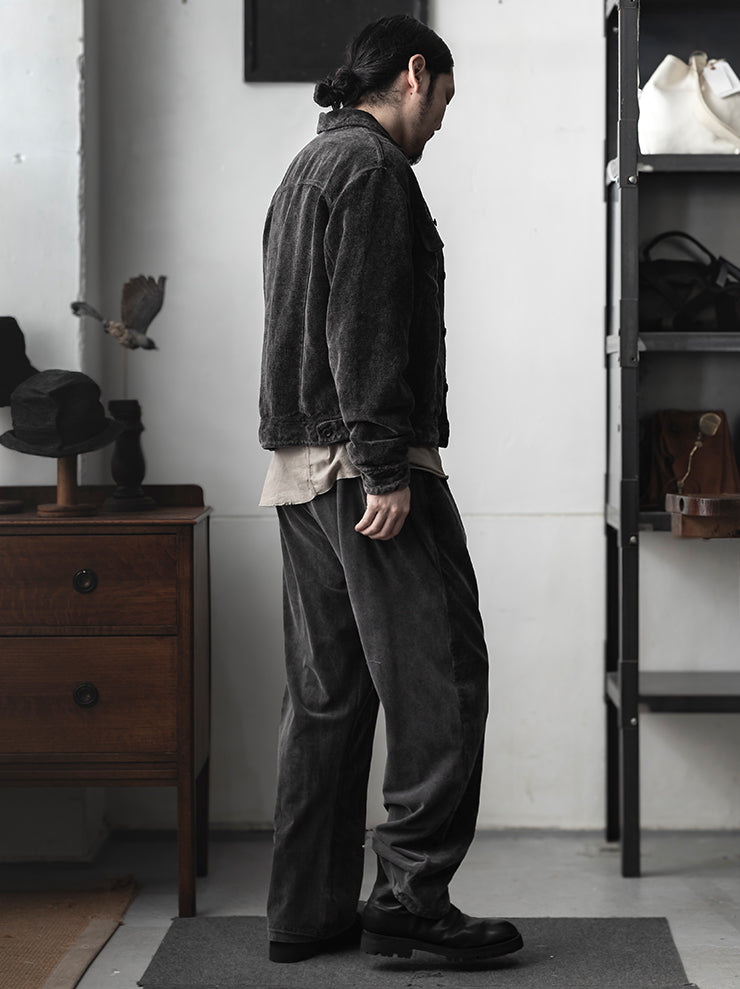 TOTUM<br> MENS Velvet Easy Pant / Washed Black
