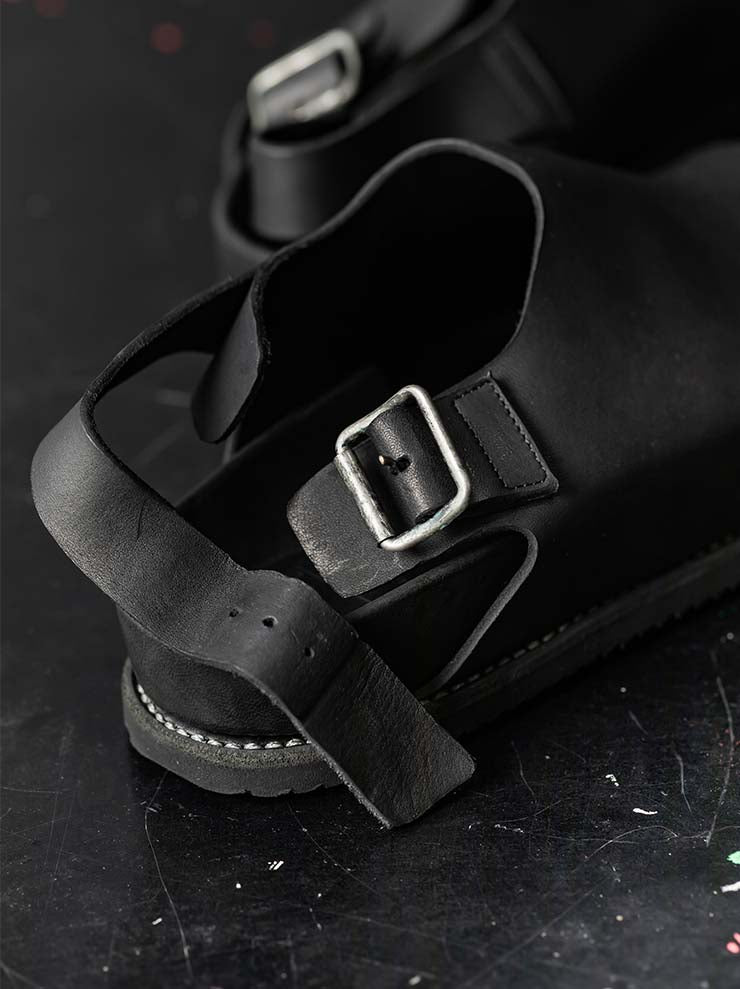 GUIDI<br>MENS OPEN TOE SLING BACK SANDALS BRK11 BLKT / CALF BACK SIDE FULL GRAIN