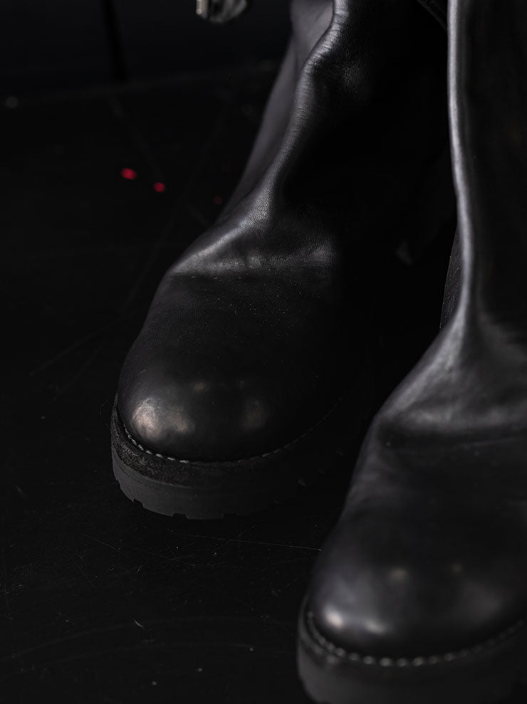 GUIDI<br> MENS BACK ZIP BOOTS 796V BLKT / HORSE
