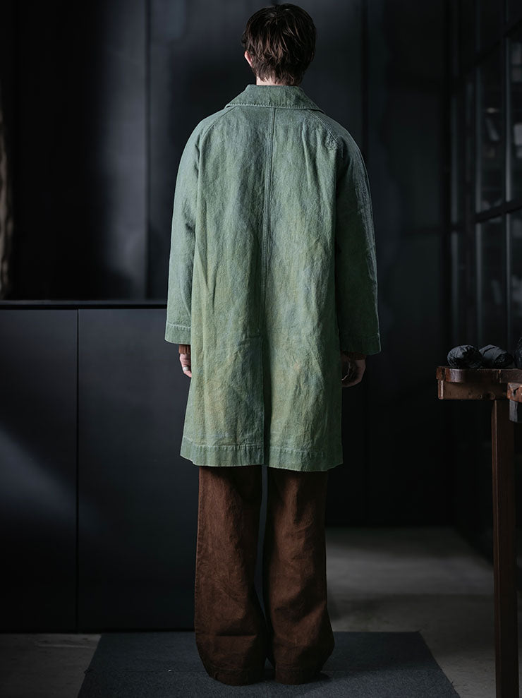 KINYAN LAM<br>UNISEX Natural Dye Raglan Sleeves Coat / GREEN