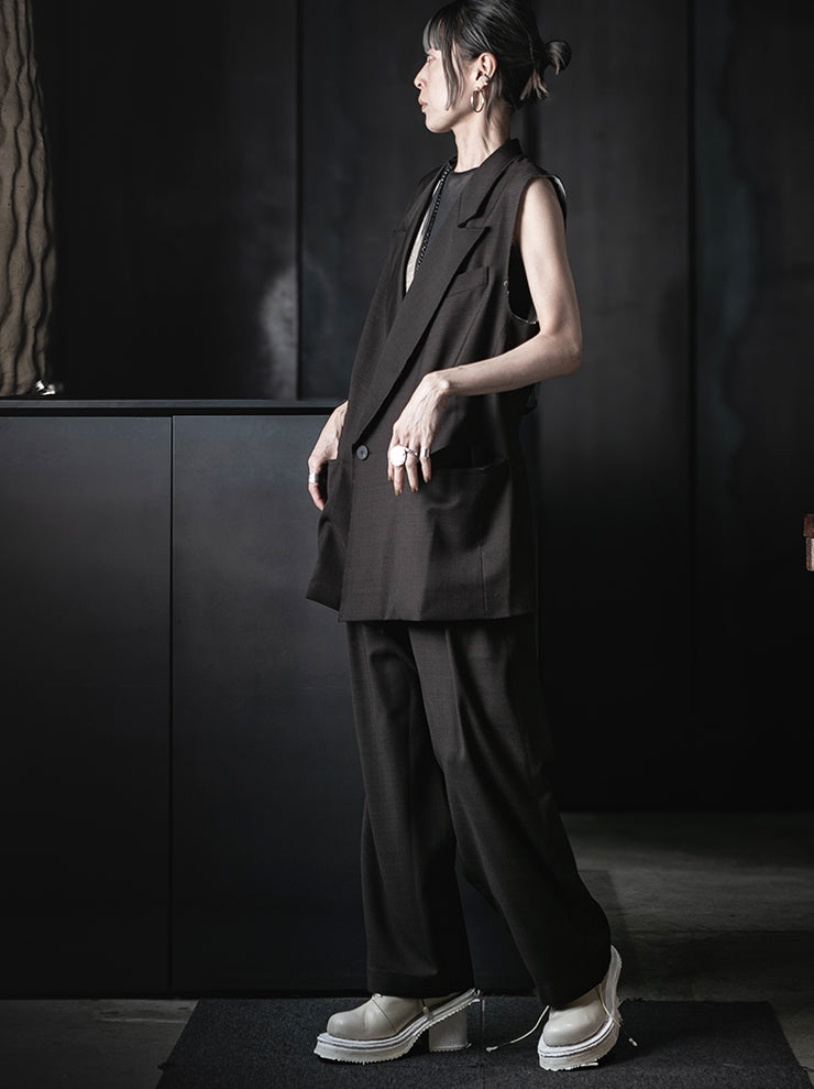 WRIGHT + DOYLE<br>UNISEX LEEDEN TROUSERS / CACAO CHECK