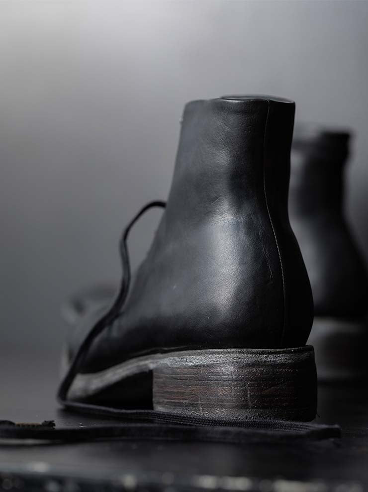 EMATYTE<br>MENS Horse Leather Culatta Object Dyed Lace-up Bootss / BLACK