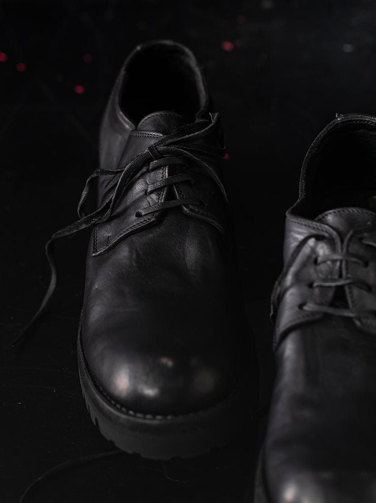 GUIDI<br> MENS Classic Derby Shoes 792V BLKT / HORSE