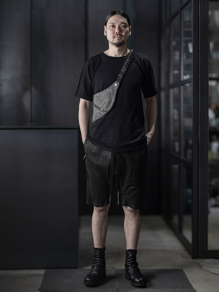 ISAAC SELLAM EXPERIENCE<br>MENS コットンニットTシャツ / NOIR