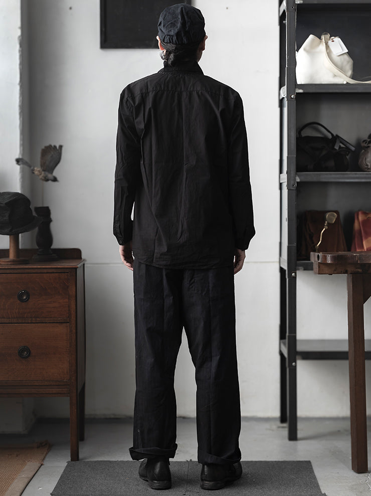 ATELIER SUPPAN<br> MENS COTTON BLACK SHIRT