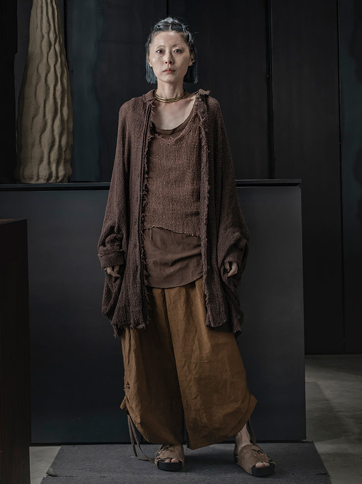 ISSEY FUJITA<br>WOMENS ローゲージタンクトップ / BROWN