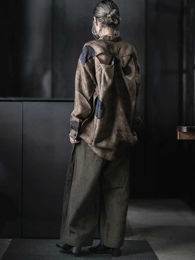 UMA WANG<br>WOMENS POETIC PANTS / DARK BROWN