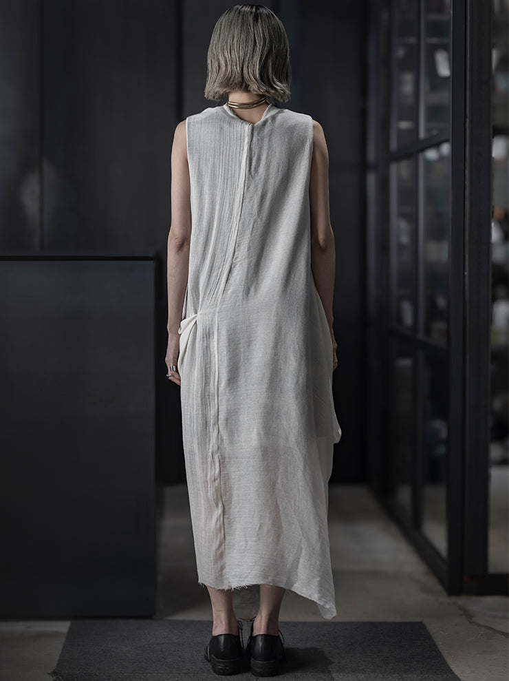 CHIAHUNG-SU<br> WOMENS HAND WOVEN STRAPPING DRESS / WHITE