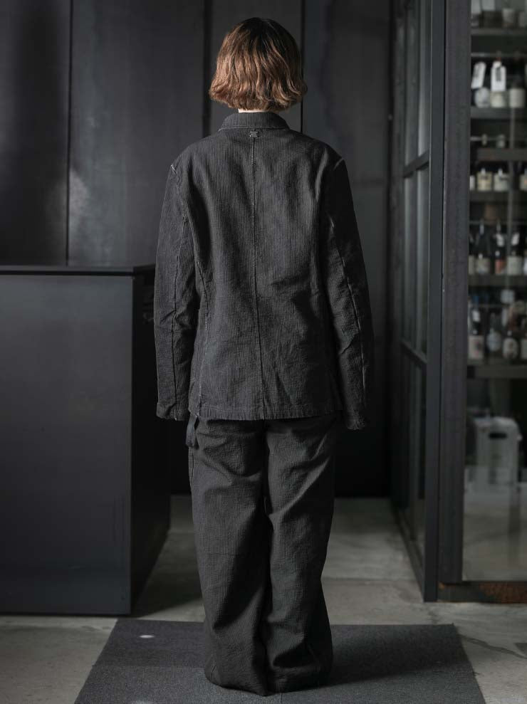 69 by ISAAC SELLAM <br>MENS Striped Work Jacket / PLOMB