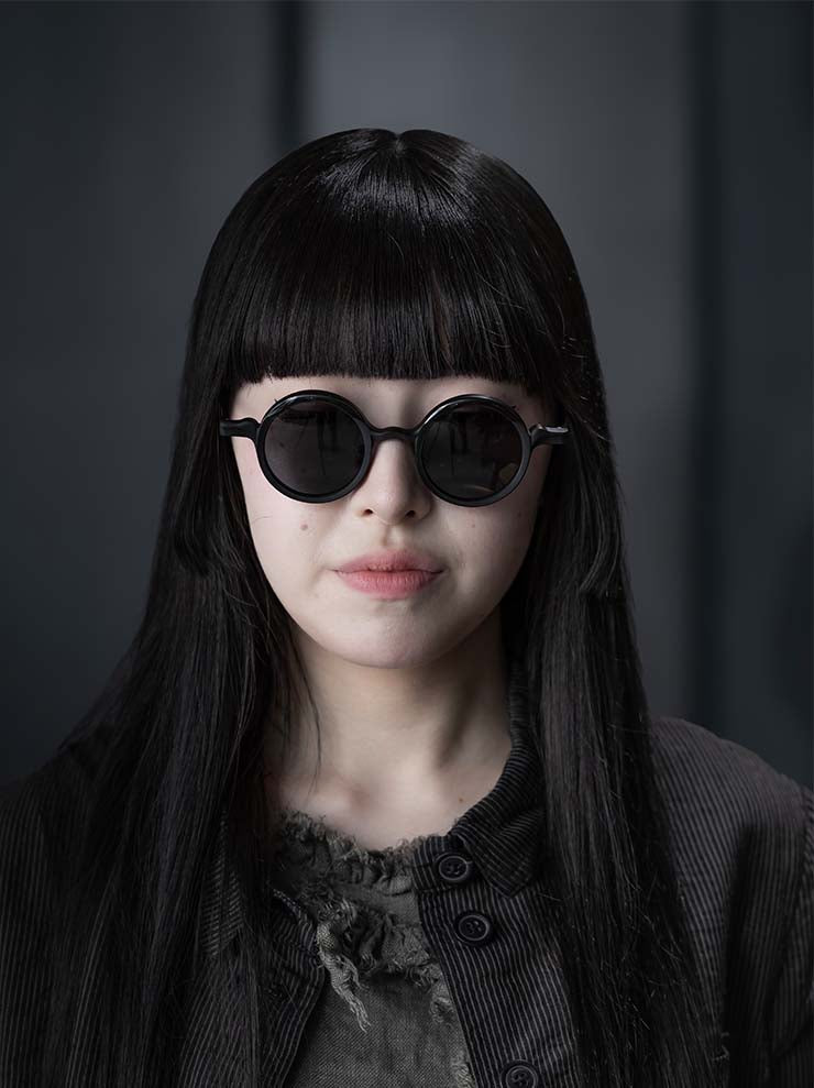 RIGARDS × UMA WANG<br/>GENUINE HORN & TITANIUM フレームサングラス / BLACK / RG00UW18