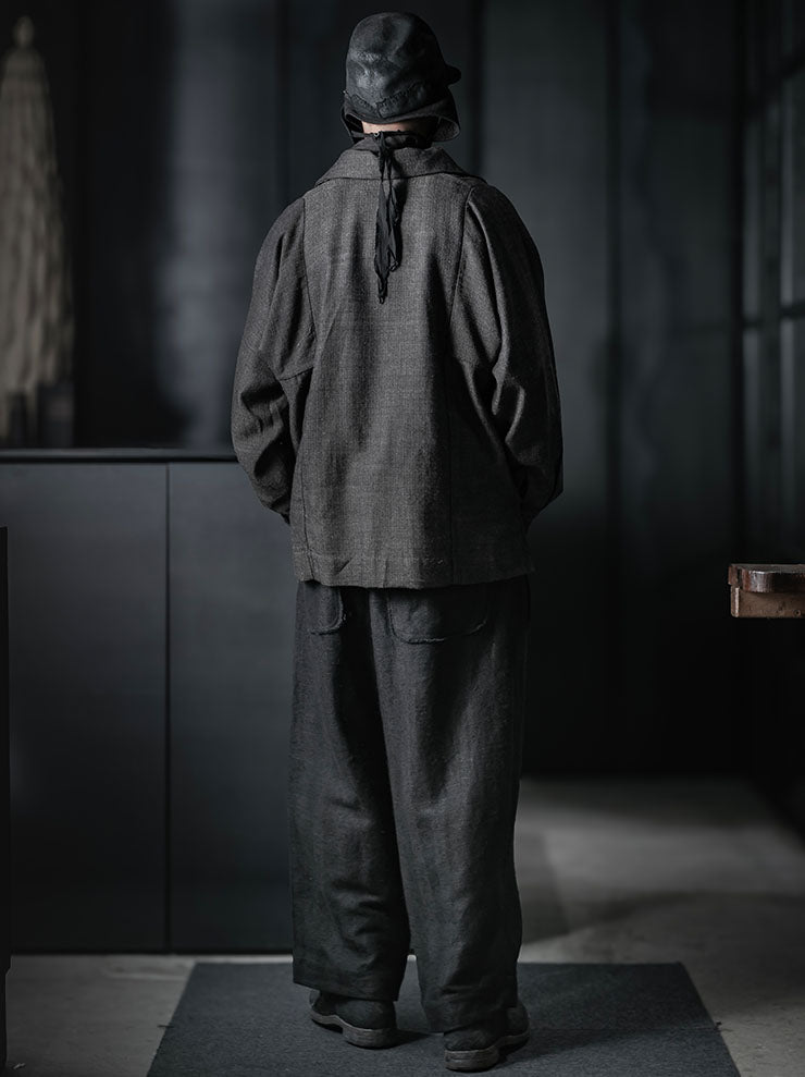 GATHERING<br>UNISEX FARMER JACKET / BLACK AND GREY