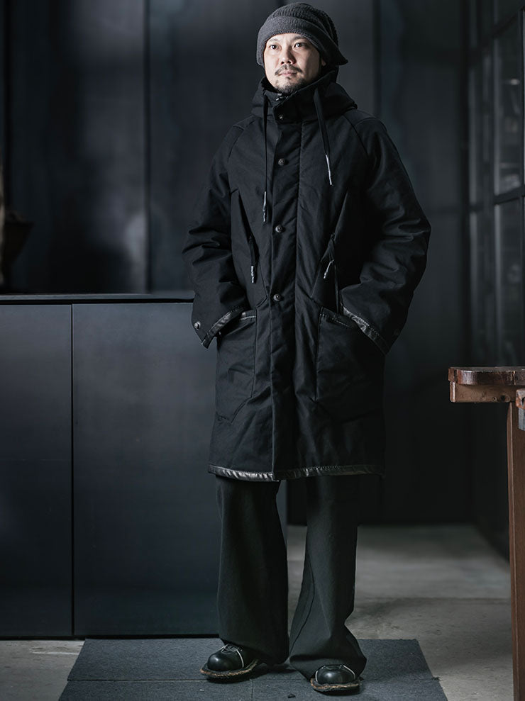 69 BY ISAAC SELLAM<br>MENS パッデッドパーカーコート / NOIR