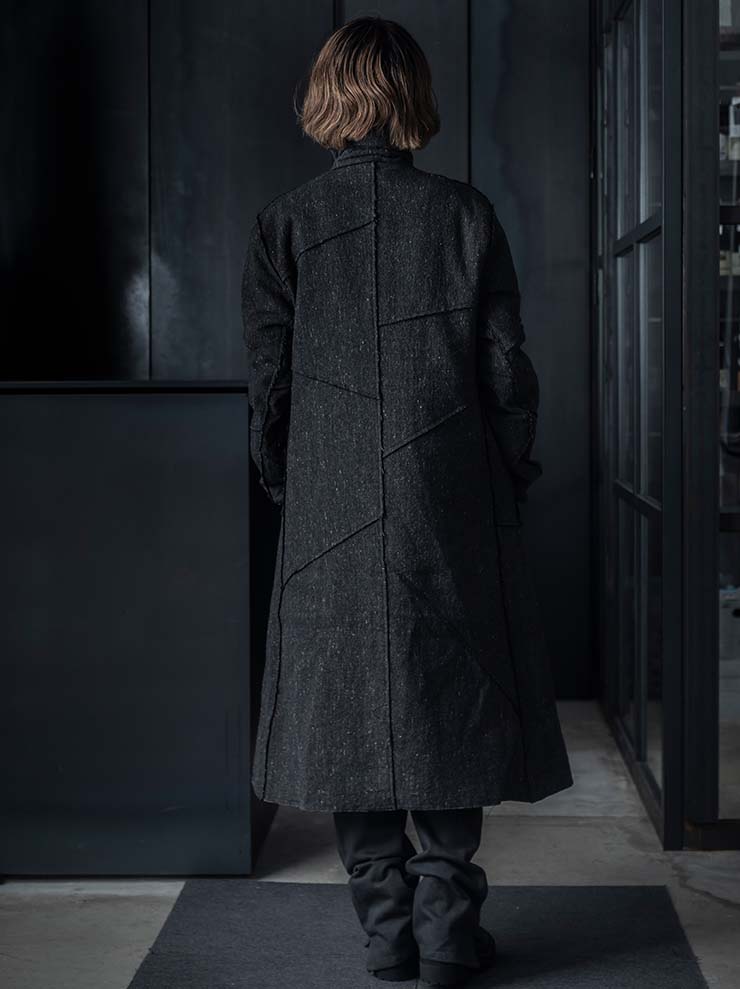 K'ANG<br>UNISEX SANPIETRINI PACHED DOUBLE BREASTED COAT / DARK GREY
