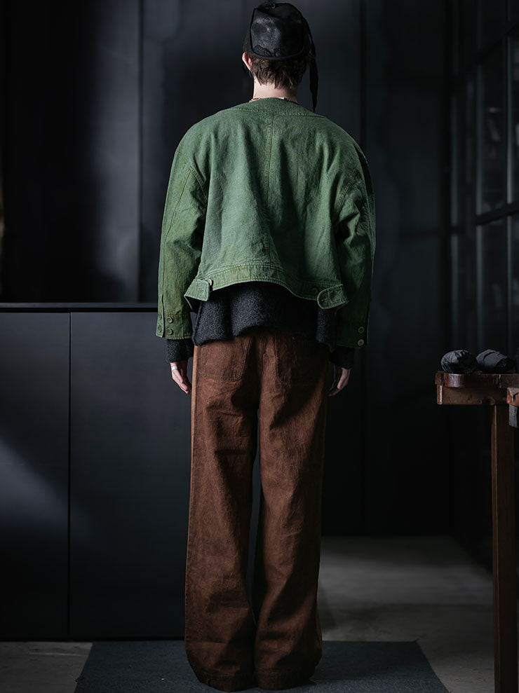 KINYAN LAM<br>UNISEX Natural Dye Hand Embroidery Straight Fit Jeans / Brown