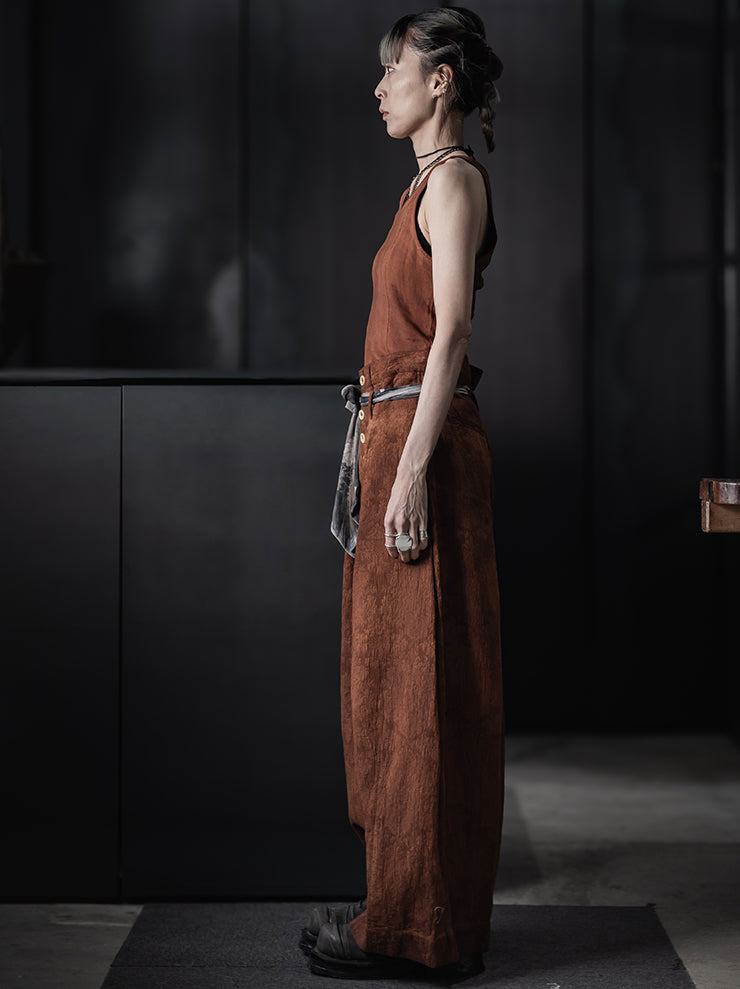 KINYAN LAM<br>WOMENS Natural Dye Jacquard Balloon Cut Trousers / Brown