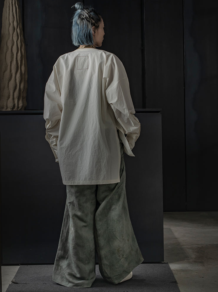 UMA WANG<br> WOMENS PULLOVER SHIRT / OFF WHITE