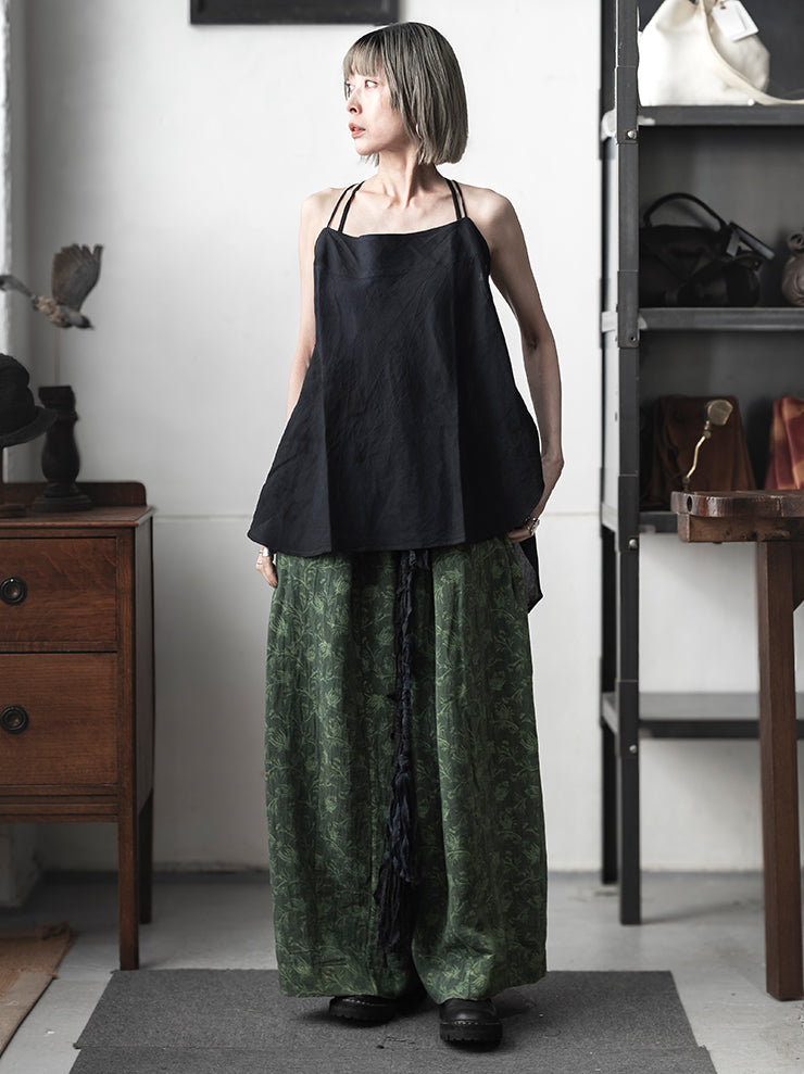 KINYAN LAM<br> WOMENS Natural Dye Jacquard Balloon Trousers / GREEN