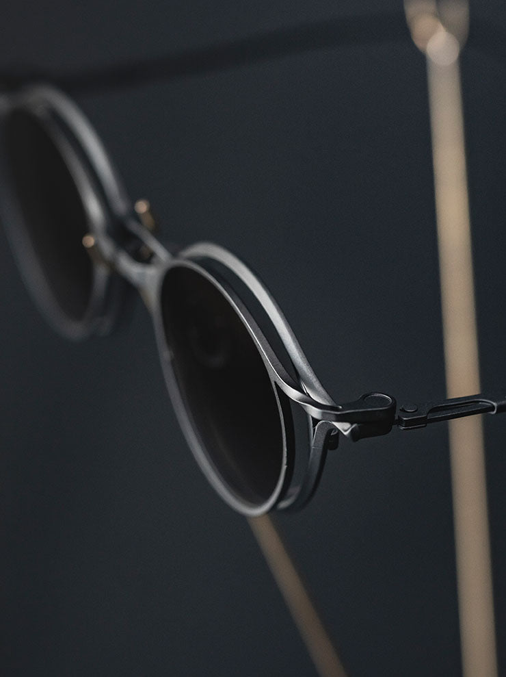 RIGARDS<br/>TITANIUMフレームサングラス / BLACK FRAME x BLACK CLIP / RG1038TI