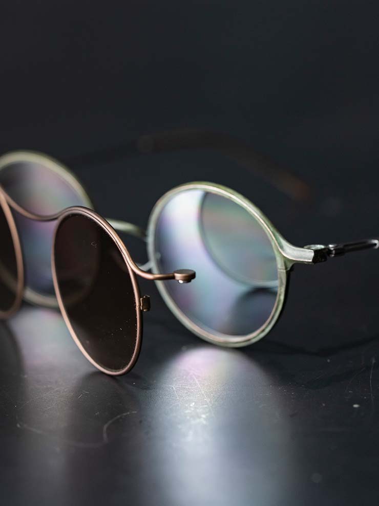 RIGARDS × THE VIRIDI-ANNE<br> TITANIUM & STAINLESS STEEL FRAME SUNGLASSES / JADE FRAME x BRONZE CLIP / RG2000TVA