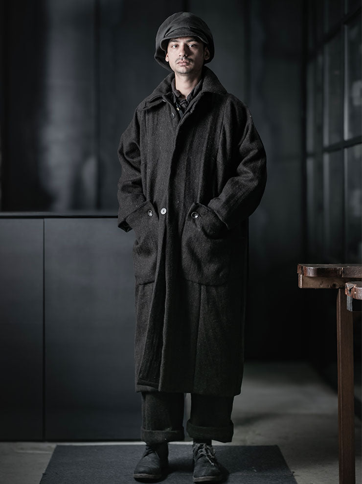 GATHERING<br>UNISEX FARMER COAT / BLACK BROWN