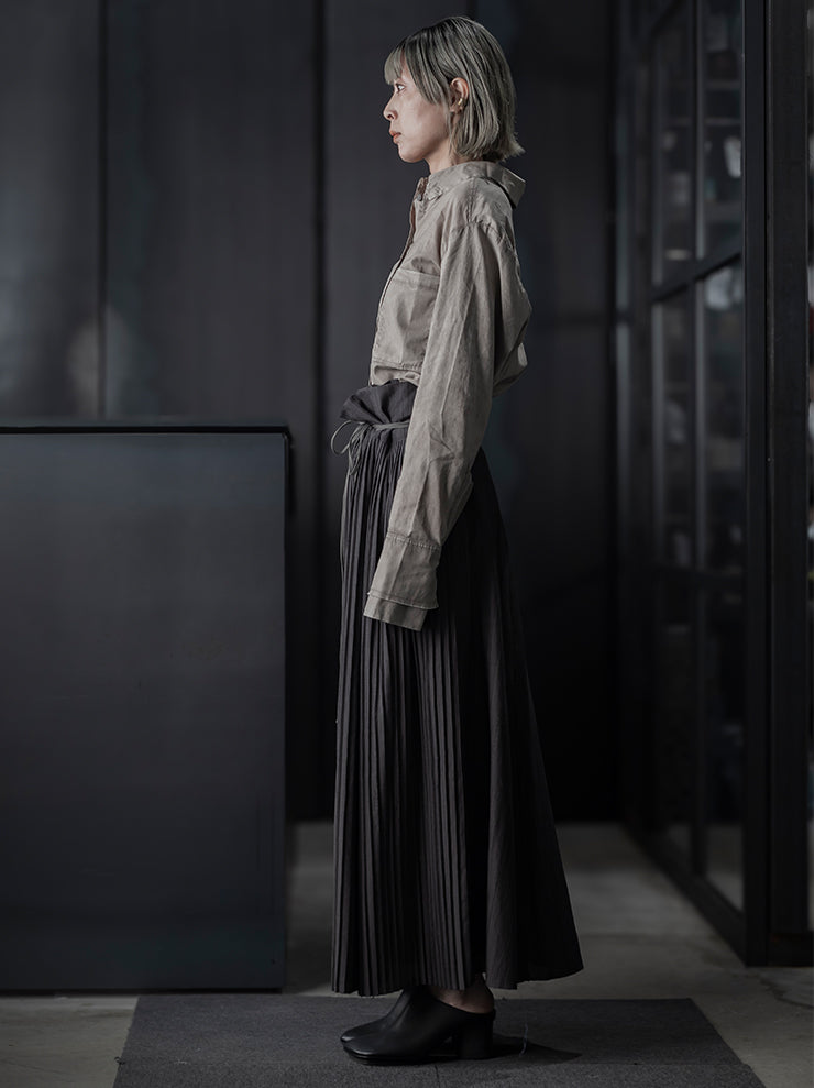 individual sentiments<br />WOMENS プリーツロングスカート / CHARCOAL