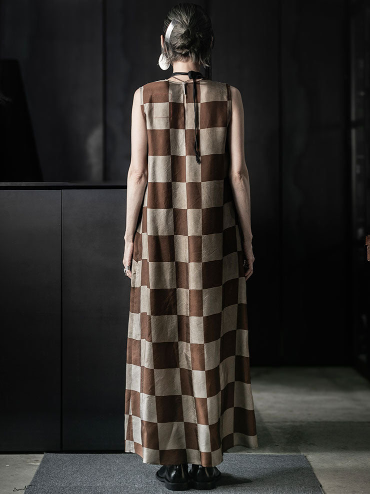 UMA WANG<br>WOMENS AZZO DRESS / MUSTARD/TAN