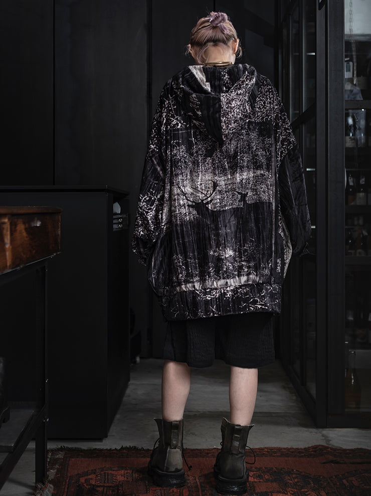 BARBARA BOLOGNA<br> WOMENS PRINTED BASIC HOODIE ZIP JACKET