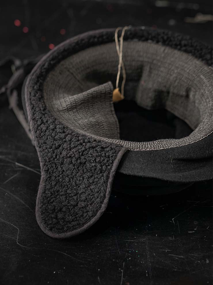 HORISAKI<br> Rabbit fur felt cap with ears RHNOSK / BLACK EB