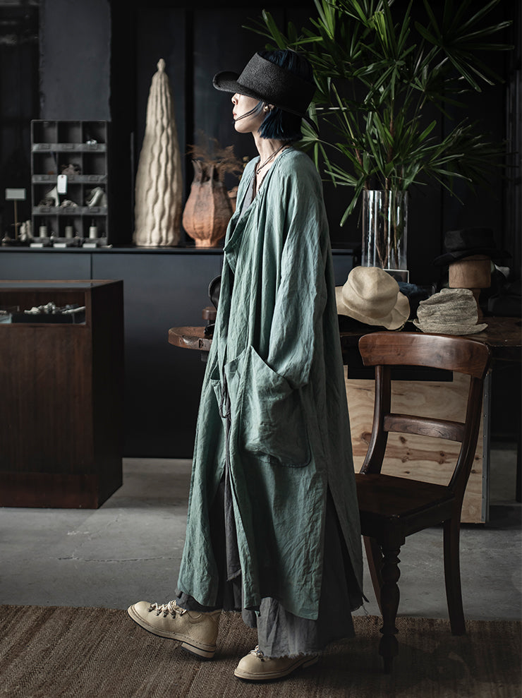 ATELIER SUPPAN<br> WOMENS LINEN LONG JACKET
