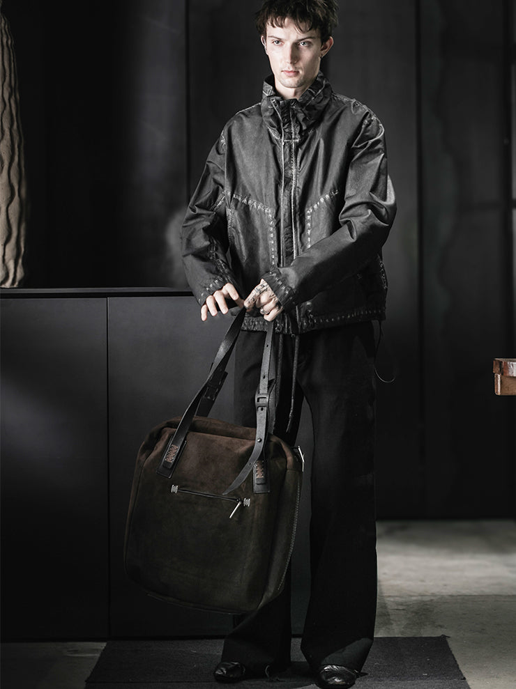 ISAAC SELLAM EXPERIENCE<br>ボンディングレザートートバッグ / SUEDE CHOCO - 24th of August Exclusive