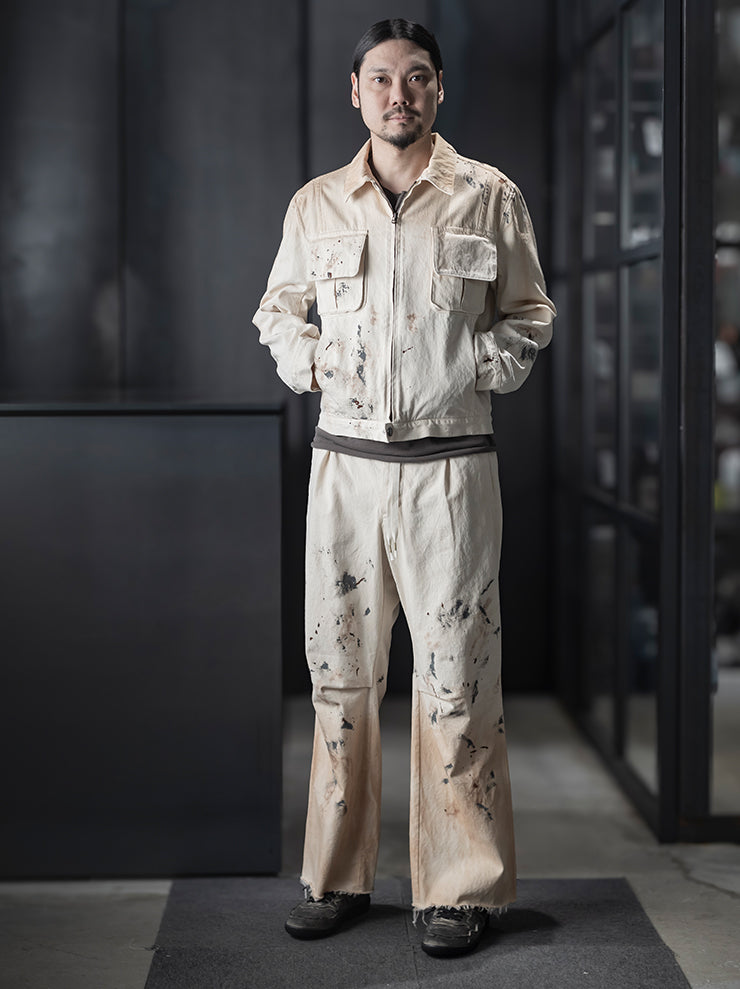 individual sentiments<br />UNISEX ペイントトラウザー / ECRU