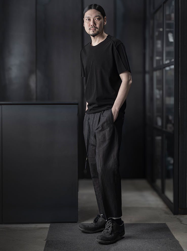 individual sentiments<br />UNISEX レイヤードイージーパンツ / BLACK