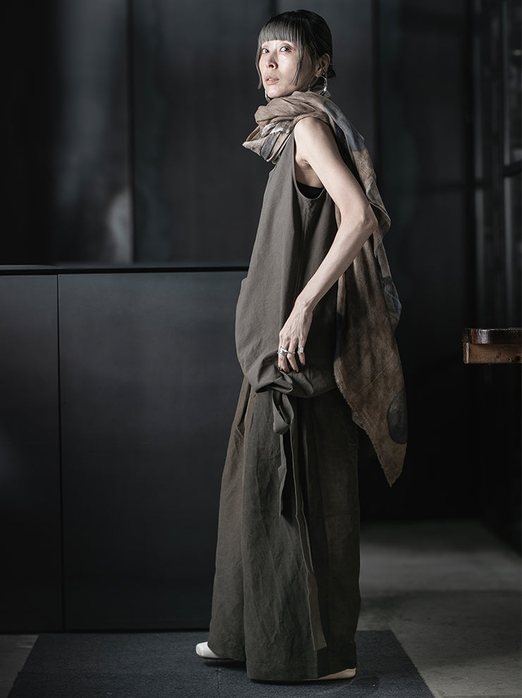 UMA WANG<br>WOMENS TARA TOP / DARK GREY
