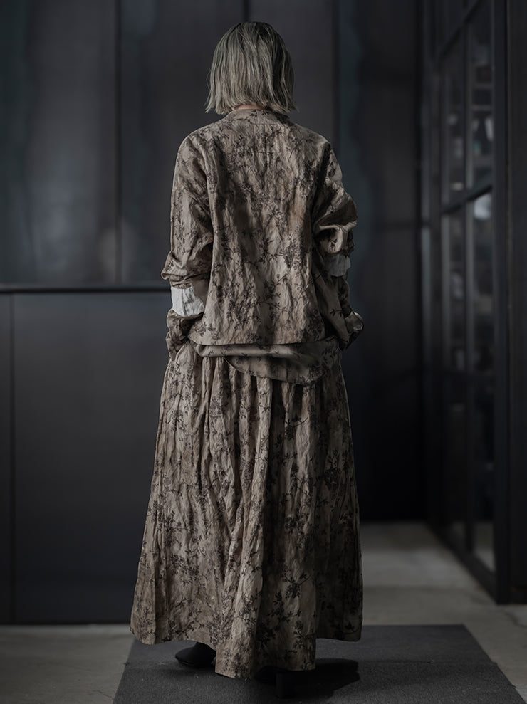 UMA WANG <br>WOMENS フラワープリントジャケット / DIRTY WHITE × GREY