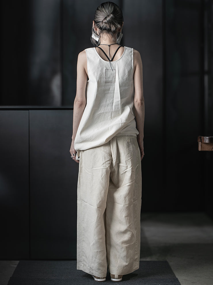 UMA WANG<br>WOMENS TARA TOP / OFF WHITE