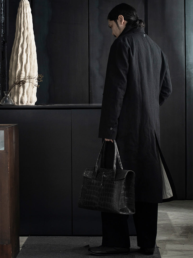 K'ANG<br> UNISEX OVERSIZE DETACHEBLE-REVERS COAT / OFF BLACK