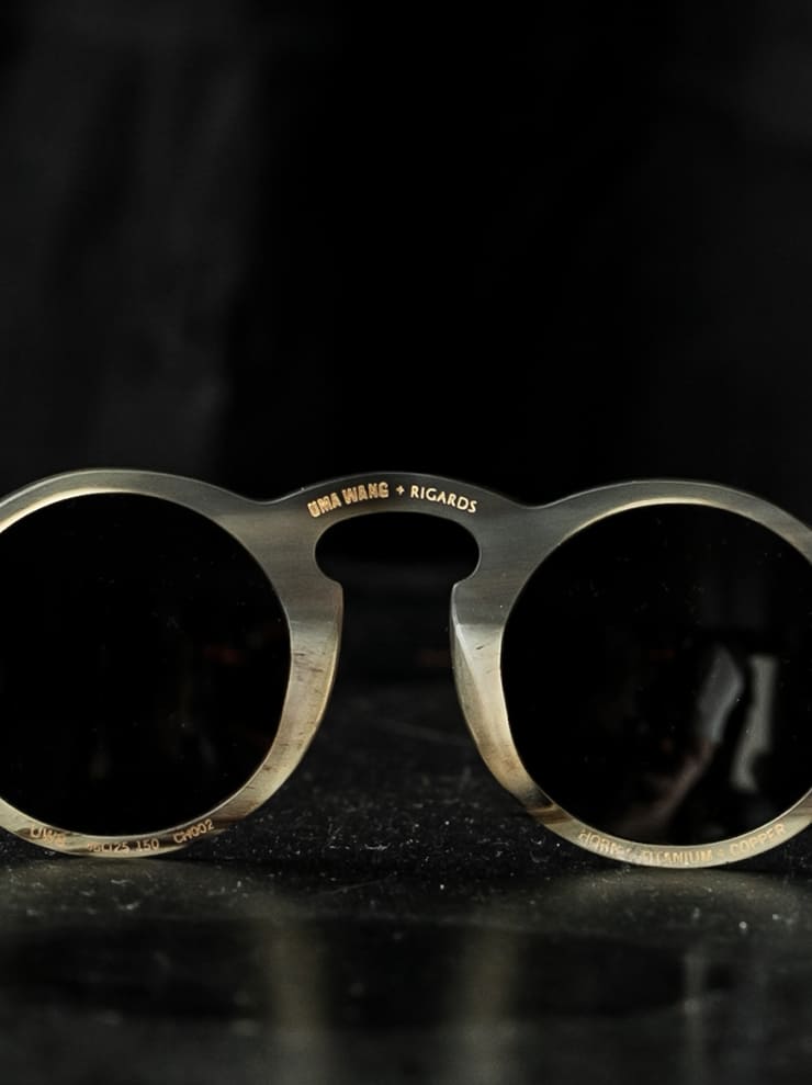 UMA WANG × RIGARDS <br>Water Buffalo Horn x Beta Titanium Sunglasses / CAMO
