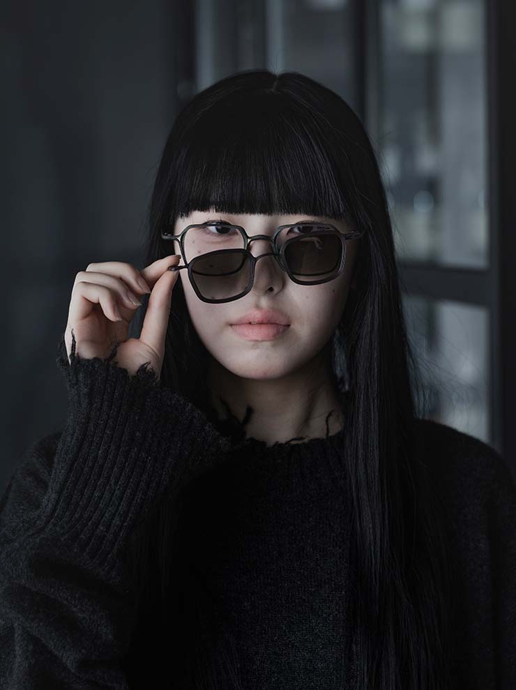 RIGARDS × THE VIRIDI-ANNE<br> TITANIUM & ALUMINIUM FRAME SUNGLASSES / VINTAGE BLACK FRAME x BRONZE CLIP / RG2004TVA