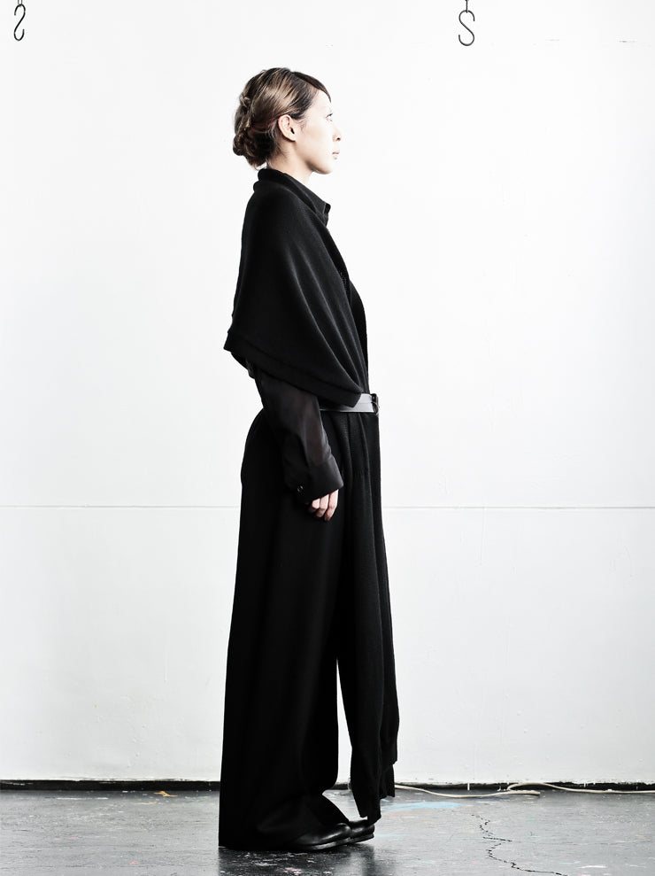 ANDREA CORTELLA<br> Extra fine wool muffler BLACK