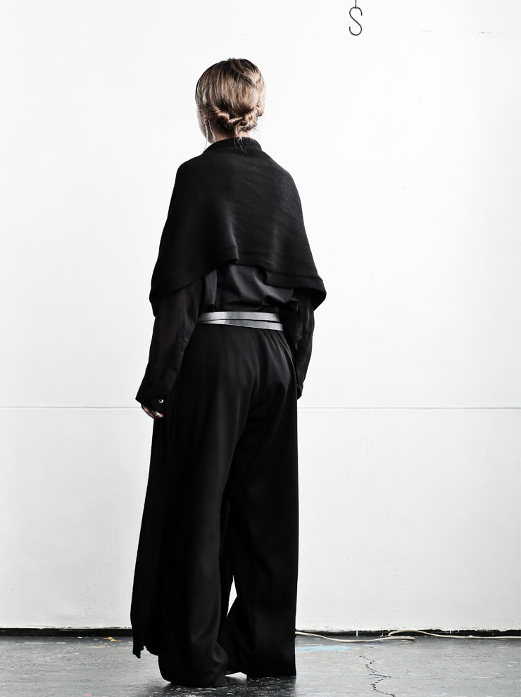 ANDREA CORTELLA<br> Extra fine wool muffler BLACK