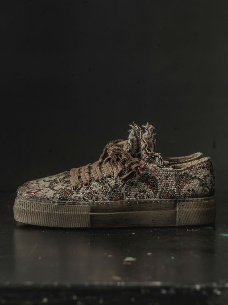 UMA WANG<br> WOMENS Low-cut tennis shoes / TAN×RED×GREEN