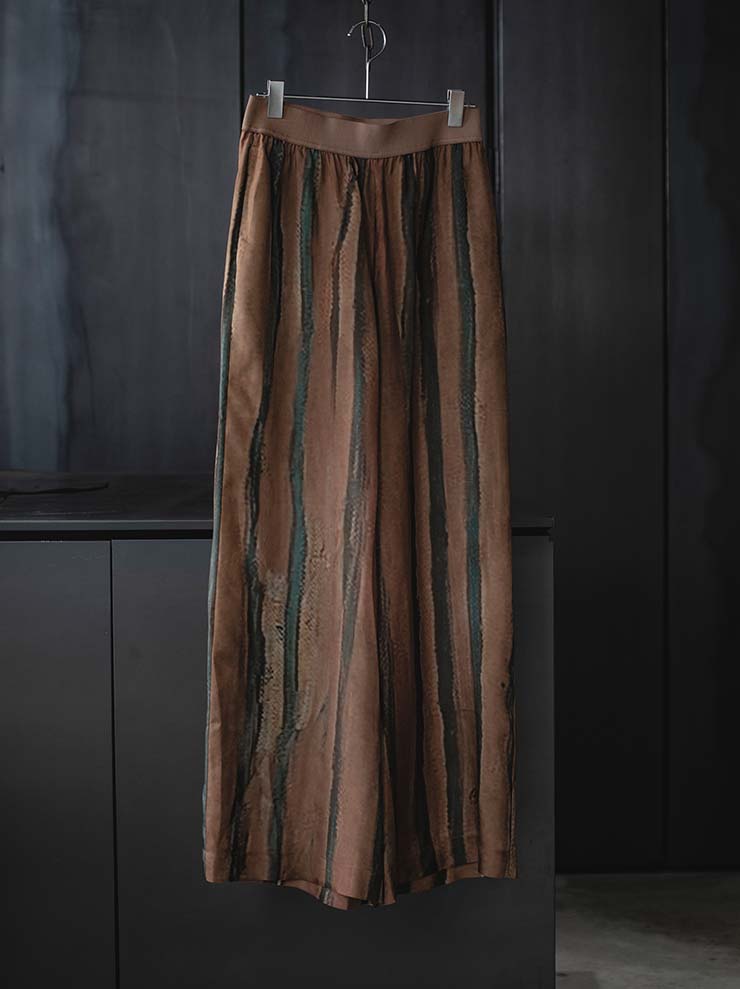 UMA WANG<br> WOMENS printed wide pants / MUSTARD