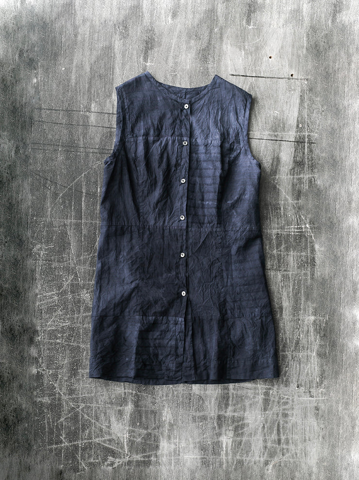 ATELIER SUPPAN<br> WOMENS mixed material sleeveless shirt