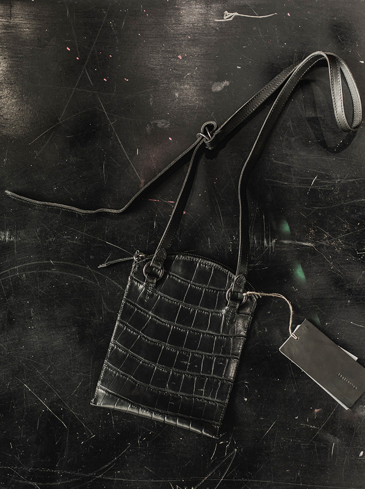 tagliovivo Shoulder pouch / CROCODILE / BLACK