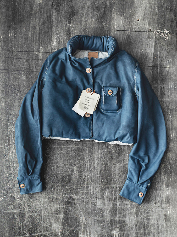 THE BACKWARD VENDOR<br> UNISEX Flying Short Jacket / INDIGO