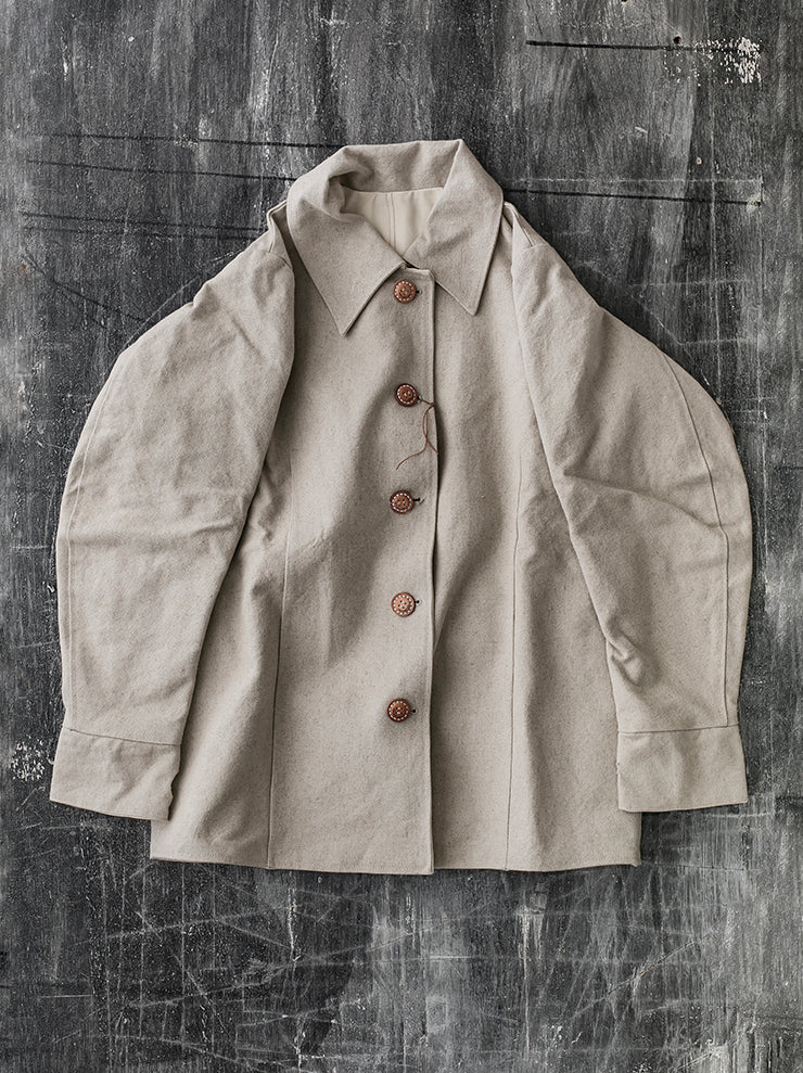 THE BACKWARD VENDOR<br>UNISEX リバーシブルヒーロージャケット / CREAM & LINEN