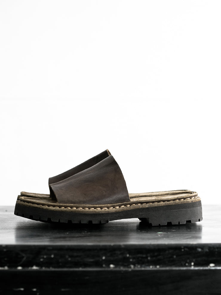 GUIDIメンズクロッグラバーソールサンダル SA06V KHAKI BROWN CV09T 