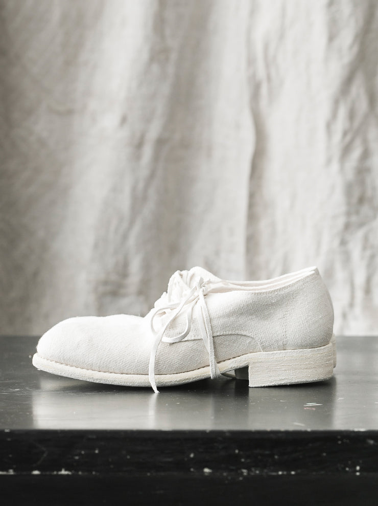 GUIDI, WOMENSクラシックダービーシューズ 992X WHITE CO00T / LINEN