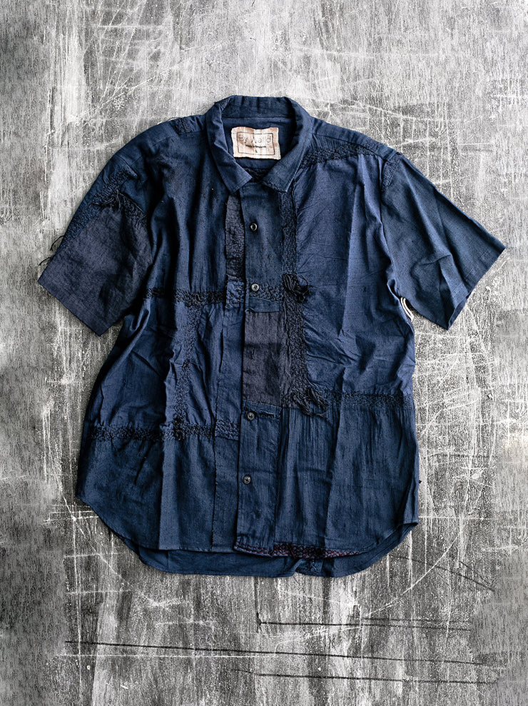 By Walid<br />メンズセンスシャツ INDIGO / light mahama / size L