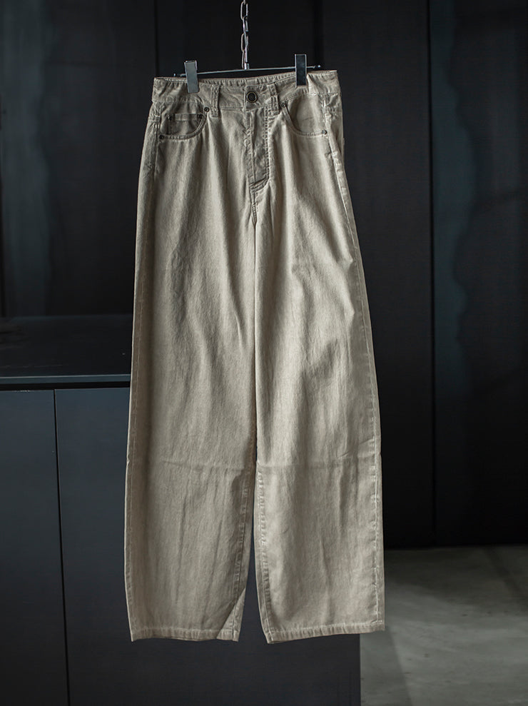 UMA WANG<br> WOMENS cotton trousers / TAN